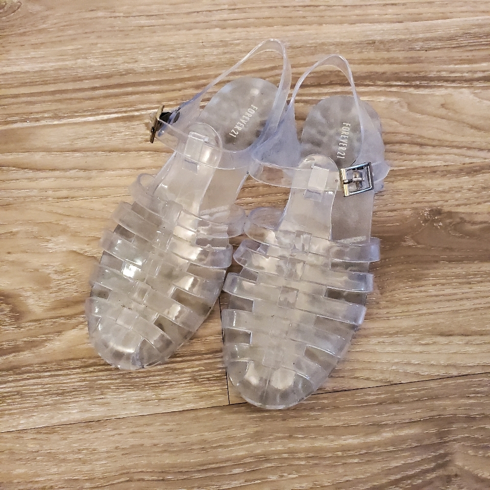 Clear Jelly Sandals Only Worn Once!